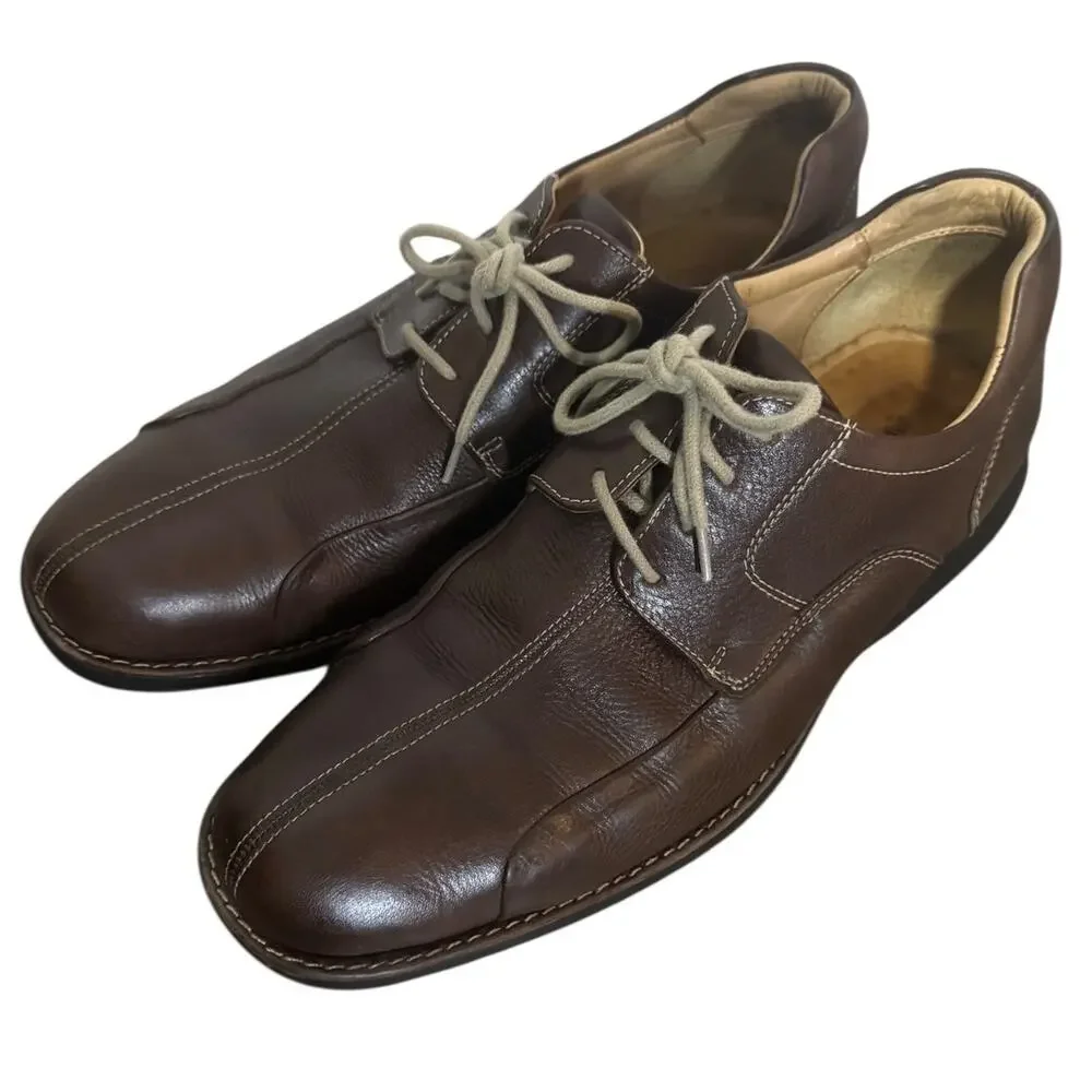 JOHNSTON & MURPHY Brown Shuler Bicycle Leather Dress Shoes 11